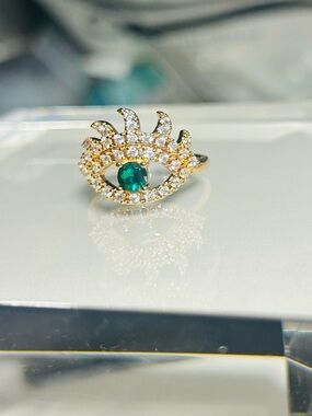 Evil Eye Ring 18K Rose Gold Plated Adjustable